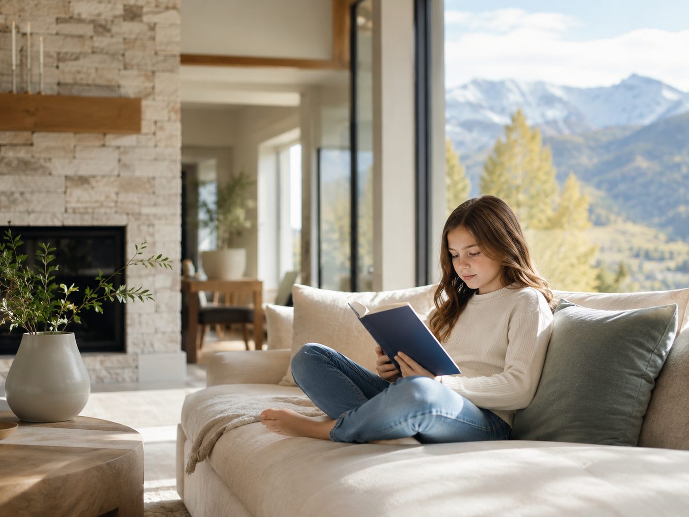 A reader at home with a Chapter Crew book