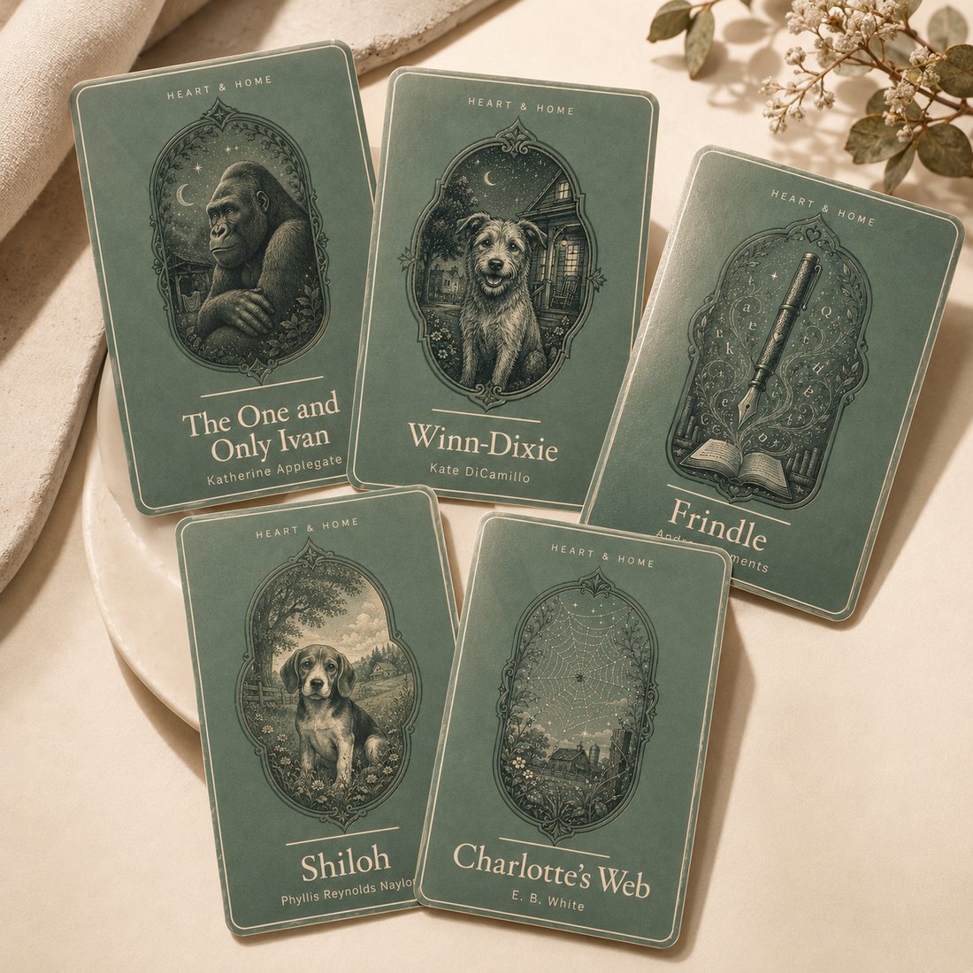 The Heart and Home shelf sticker cards