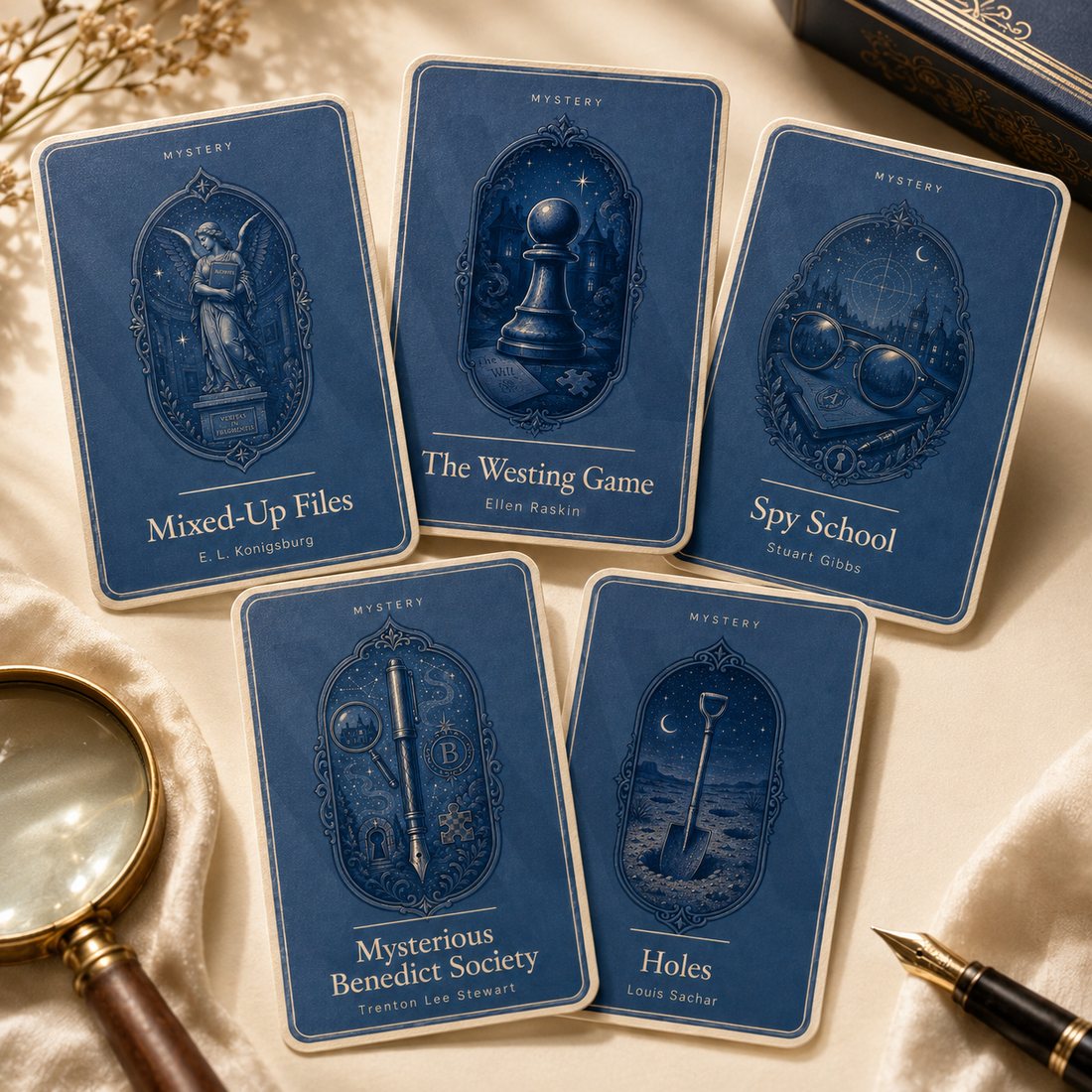 The Mystery shelf sticker cards